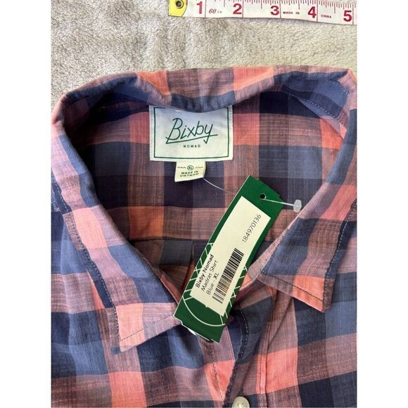 Bixby Nomad Men’s Multicolor Plaid Long Sleeve Button Down Madras Shirt XL NWT - Picture 7 of 8